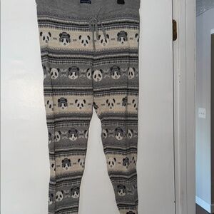 American Eagle Outfitters Gray and Cream Panda Pajama Pants